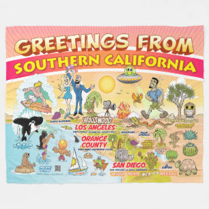 Manta Polar Saludos desde SoCal Fleece Blanket