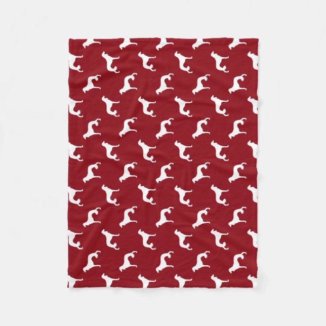Manta Polar Saluki siluetea rojo del modelo (Anverso)