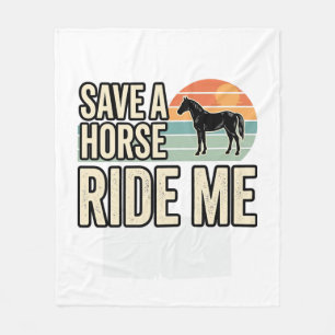 Manta Polar Salva un Caballo Móntame Diseño de Camiseta Wester