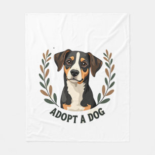 Manta Polar Salva una vida Adopta un perro Ilustración de resc