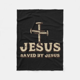 Manta Polar Salvado por la cruz de Jesús cristiano religioso D