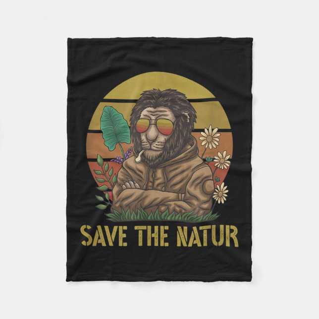 Manta Polar Salvar la Naturaleza Salvar la Naturaleza León Med (Anverso)