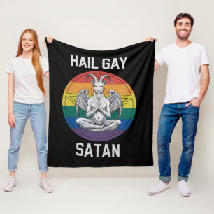 Manta Polar Salve Satan Gay Divertido Goth Gótico Cabra LGBTQ
