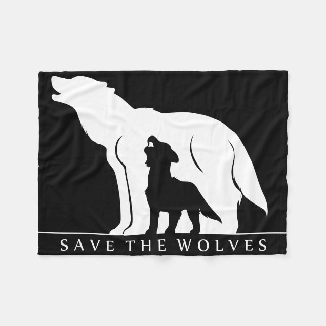 Manta Polar Salvemos a los lobos (Frente (Horizontal))