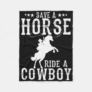 Manta Polar Salven A Un Caballo Con Un Cowboy Divertido Caball
