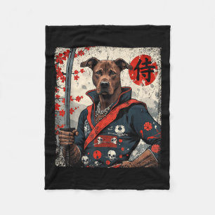Manta Polar Samurai japonés Pitbull Tattoo Kawaii Ukiyo-e Nin