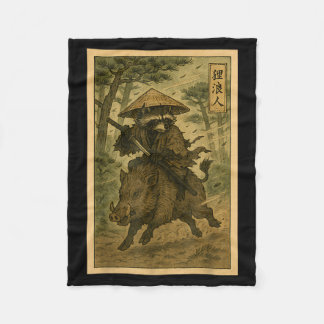 Manta Polar Samurai Raccoon Ronin Riding Boar Japanese Forest 