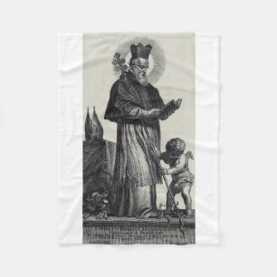 Manta Polar San Patricio Apóstol de Irlanda Arte Monocromo