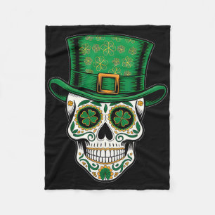 Manta Polar San Patties Irlandés Afortunado Shamrock Calavera