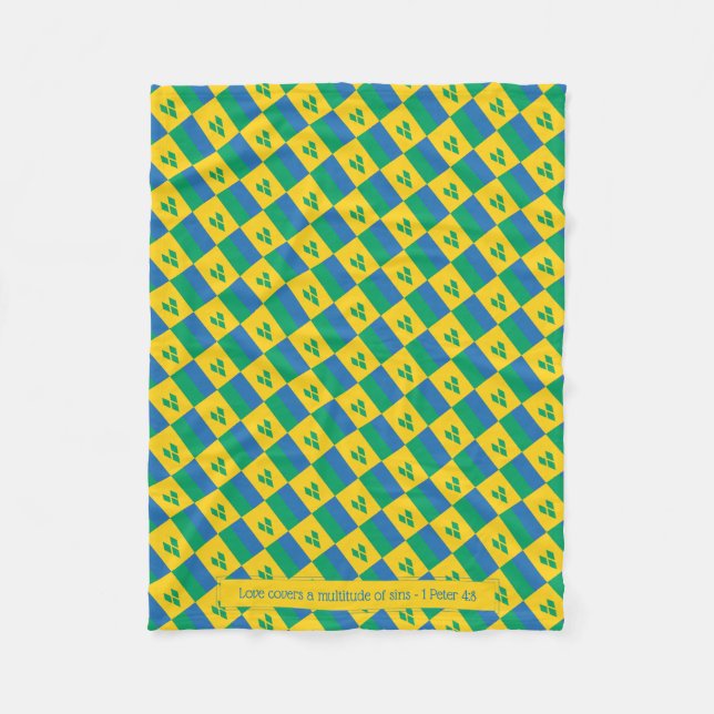 Manta Polar SAN VINCENTE Escritura Cristiana AMA LAS CUBIERTAS (Anverso)