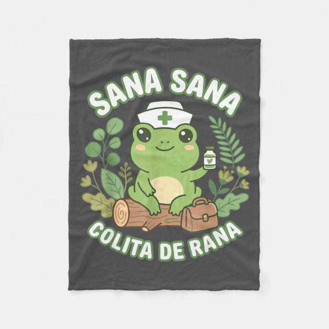 Manta Polar Sana Sana Colita De Rana Mexican Nurse Frog  (Anverso)