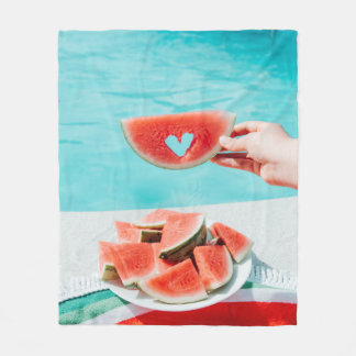 Manta Polar sandía rebanada sobre papel blanco