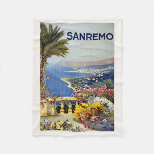 Manta Polar Sanremo Italia cobertizo de pulpa de viaje vintage