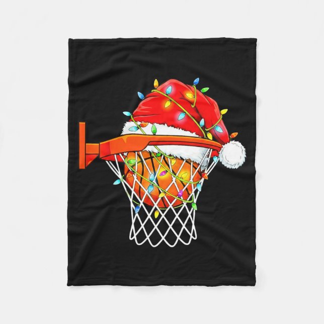 Manta Polar Santa Basketball Dunk Christmas Srts For Boys Girl (Anverso)