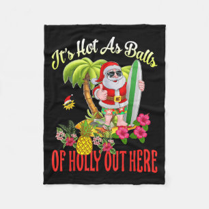 Manta Polar Santa Beach En Caliente Como De Navidades Holly Fu