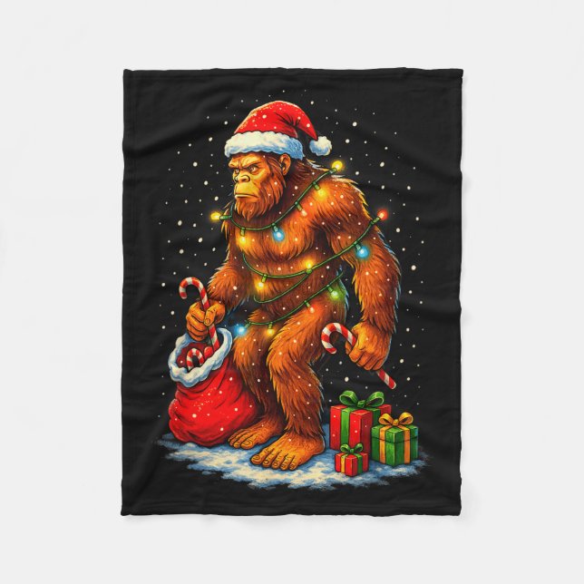 Manta Polar Santa Bigfoot Christmas Lights Funny Sasquatch  (Anverso)
