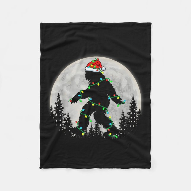 Manta Polar Santa Bigfoot Christmas Lights Rock Funny Sasquatc (Anverso)