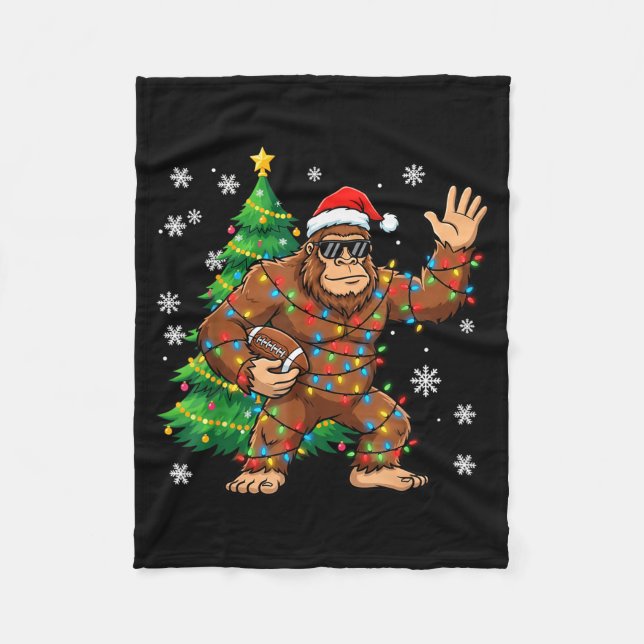 Manta Polar Santa Bigfoot Christmas Tree Funny Football Sasqua (Anverso)