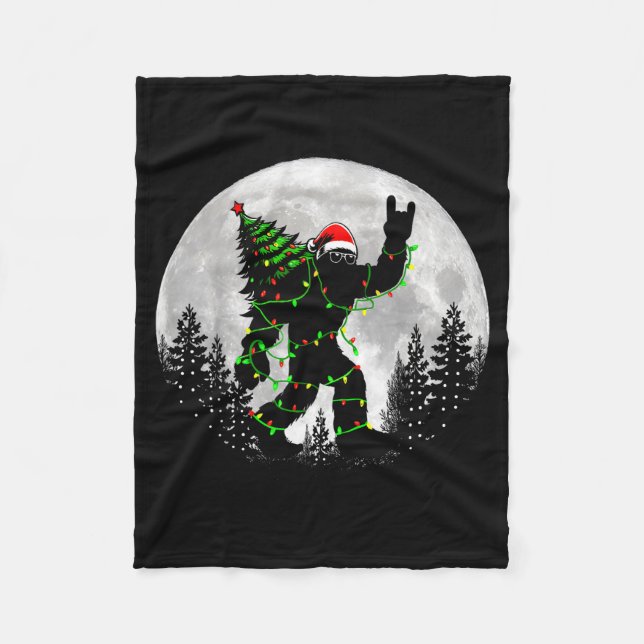 Manta Polar Santa Bigfoot Christmas Tree Xmas Lights Funny Sas (Anverso)