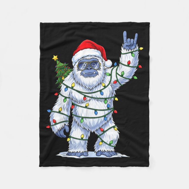 Manta Polar Santa Bigfoot Christmas Tree Xmas Lights Funny Sas (Anverso)