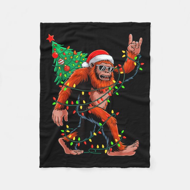 Manta Polar Santa Bigfoot Christmas Tree Xmas Lights Sasquatch (Anverso)