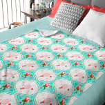 Manta Polar  Santa Christmas Pickleball Ogee Pattern<br><div class="desc">A retro Christmas pattern of Santa playing Pickleball can be seen on this fleece blanket for the holidays. Bring the Christmas joy to your home: Wrap yourself in this wonderful retro ogee style. The colors enhance the vintage design. Christmas blanket to stay warm, comfy, and snug throughout the holiday season....</div>