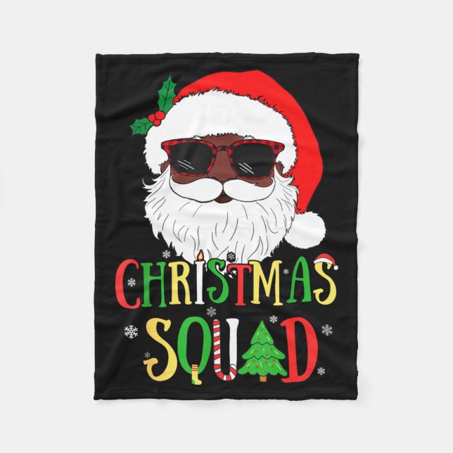 Manta Polar Santa Christmas Squad Black Men African American P (Anverso)