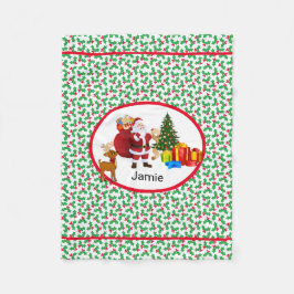 Manta Polar Santa Claus Agregar Nombre Personalizar Asiento De