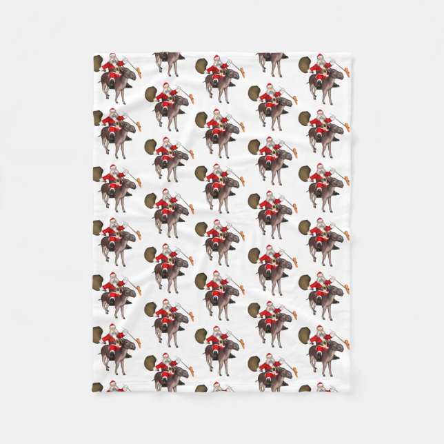 Manta Polar Santa Claus ama a los burros (Anverso)