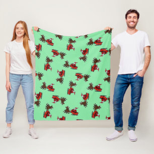 Manta Polar Santa Claus con astucia en lo verde