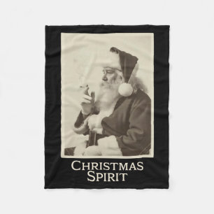 Manta Polar Santa Claus divertido fumando vintage camiseta de