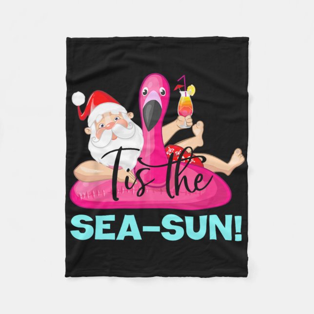 Manta Polar Santa Claus Flamingo Float Tis The Sea-sun Christm (Anverso)