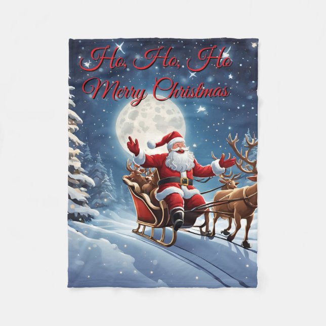 Manta Polar Santa Claus Fleece Blanket (Anverso)