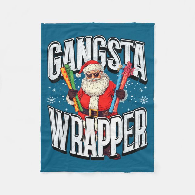 Manta Polar Santa Claus Gangsta Wrapper Funny Christmas  (Anverso)