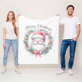 Manta Polar Santa Claus Merry Christmas Fleece Blanket