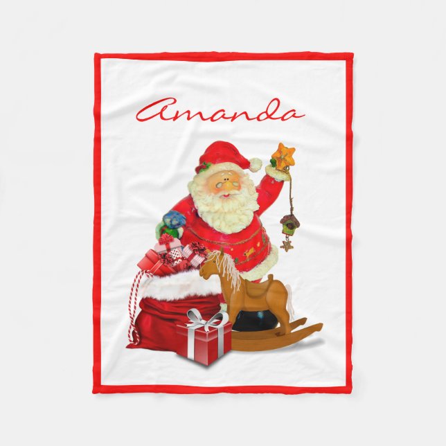 Manta Polar Santa Claus Navidades acogedores Fleece Blanket (Anverso)