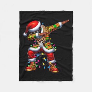 Manta Polar Santa Claus Nochebuena afroamericana negro pijamas