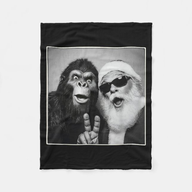 Manta Polar Santa Claus Selfie Bigfoot Christmas Funny Sasquat (Anverso)