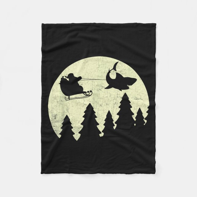 Manta Polar Santa Claus Shark Sleigh Christmas Funny  (Anverso)