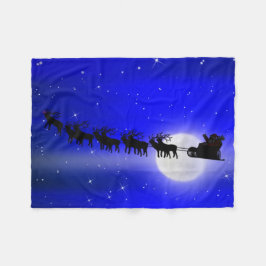 Manta Polar Santa Claus Silhouette - Paseo en Sleigh