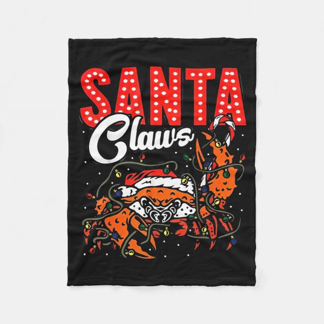 Manta Polar Santa Claws Christmas Funny Crab Lights Holiday Ca (Anverso)