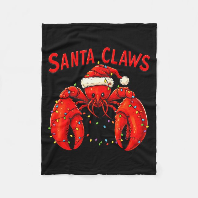 Manta Polar Santa Claws Funny Christmas Lobster With Lights  (Anverso)