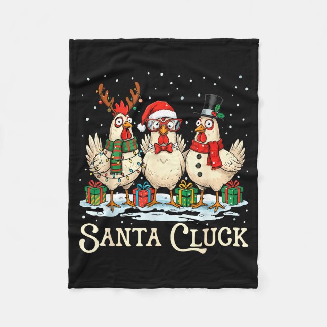 Manta Polar Santa Cluck Chicken Christmas Farm Animal Funny  (Anverso)