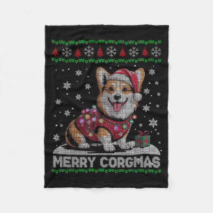 Manta Polar Santa divertido Corgi Perro Alegre Corgmas Jersey