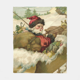 Manta Polar Santa en su trineo