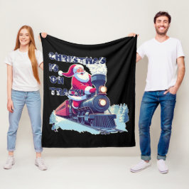 Manta Polar Santa en un Tren