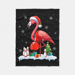 Manta Polar Santa Flamingo Jugando Bowling Jugador de Navidad