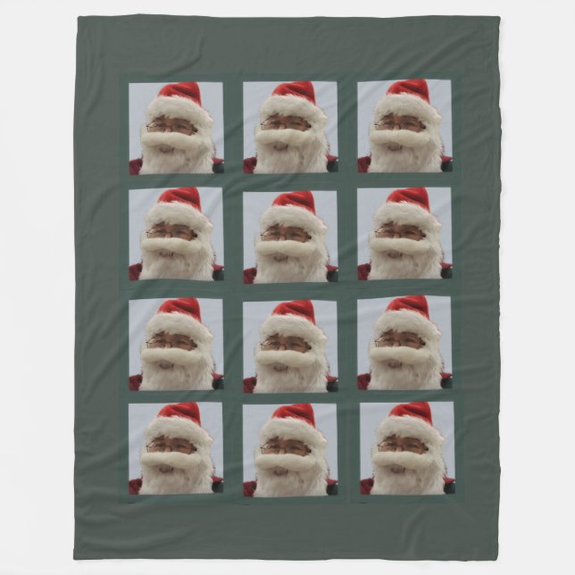 Manta Polar Santa Fleece Blanket Oscuro Fondo Verde (Anverso)