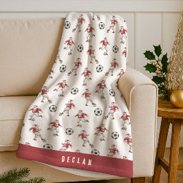Manta Polar Santa Fútbol Navidad Personalizada