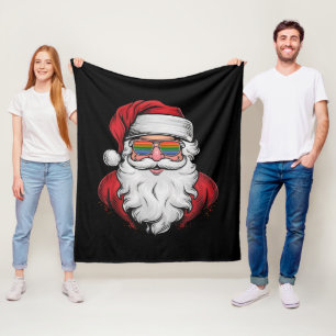 Manta Polar Santa Gafas de Sol Navidades del Orgullo Pajama X-